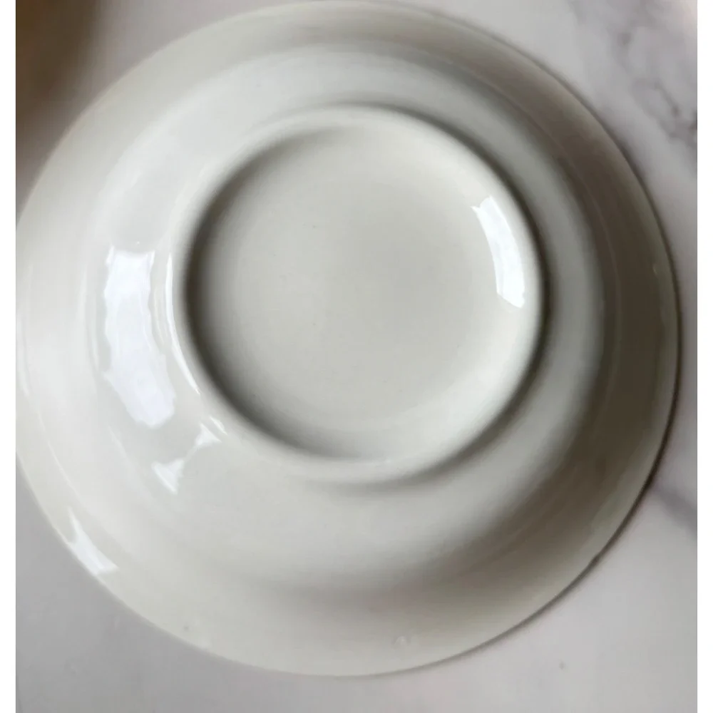 Vintage 4 Pc Blue Onion USA SCIO Soup Cereal Bowls Ceramic 6.5 in White